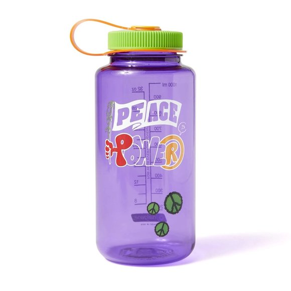 NEW MARKET STUDIOS PEACE & POWER PURPLE WATER BOTTLE - Picture 1 of 4